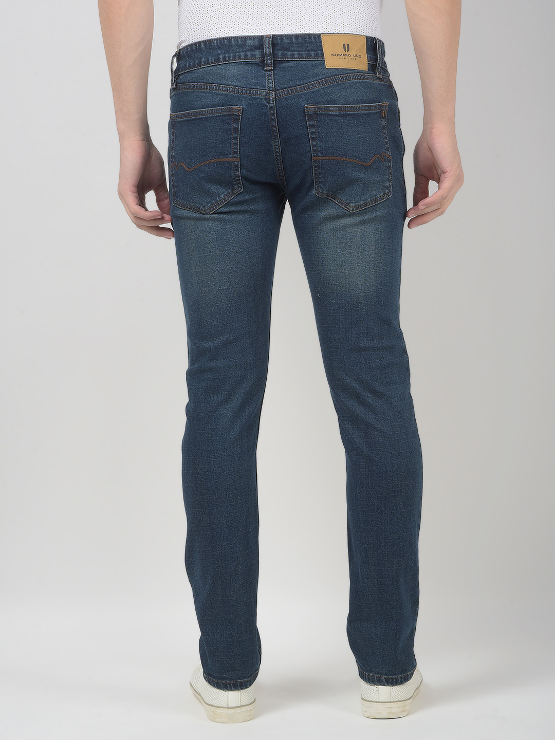 Numero Uno Men Solid Dark Blue Jeans